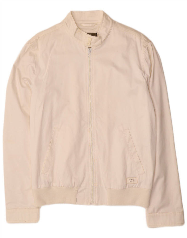 ICEBERG Chaqueta Bomber para Hombre UK 44 2XL Algodón Blanco