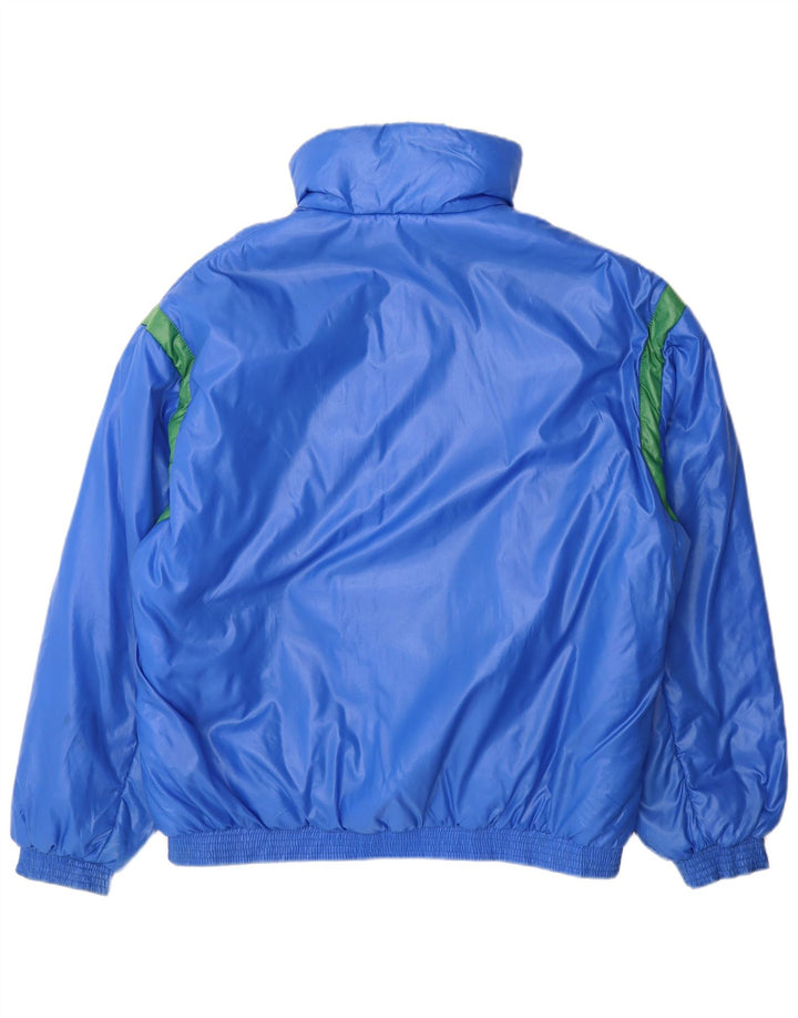 Chaqueta acolchada vintage para hombre IT 52 XL Azul Colorblock Poliamida