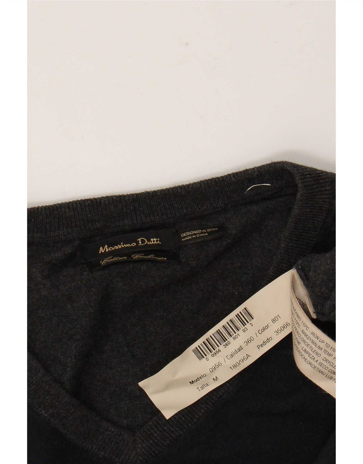 Massimo Dutti Hombre Jersey Con Cuello De Pico Algodón Colorblock Gris Medio