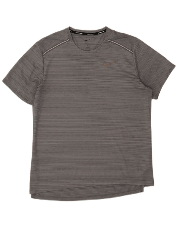 Camiseta Nike Dri Fit para hombre Top poliéster gris grande