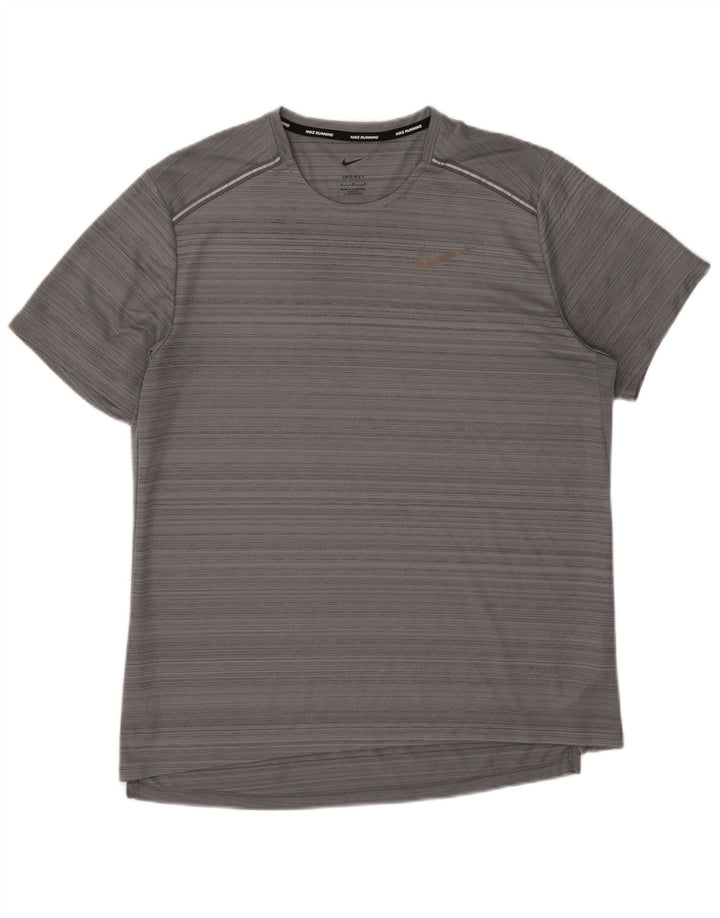 Camiseta Nike Dri Fit para hombre Top poliéster gris grande