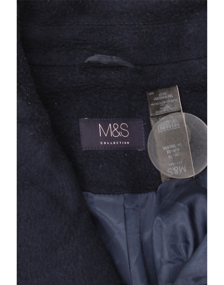 Marks & Spencer Abrigo extragrande para mujer UK 10 Small Poliéster azul marino