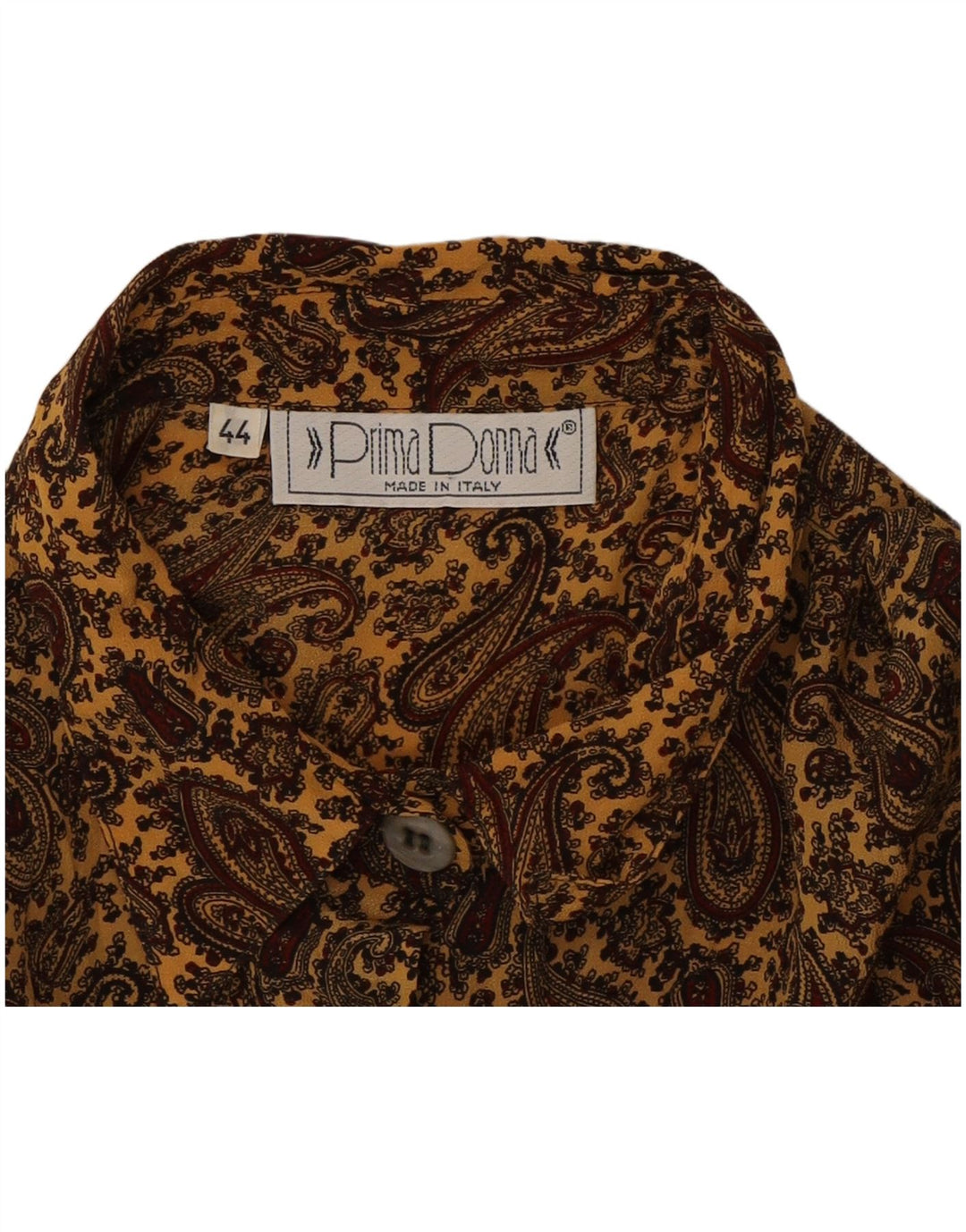 PRIMA DONNA Womens Shirt Blouse IT 44 Medium Brown Paisley