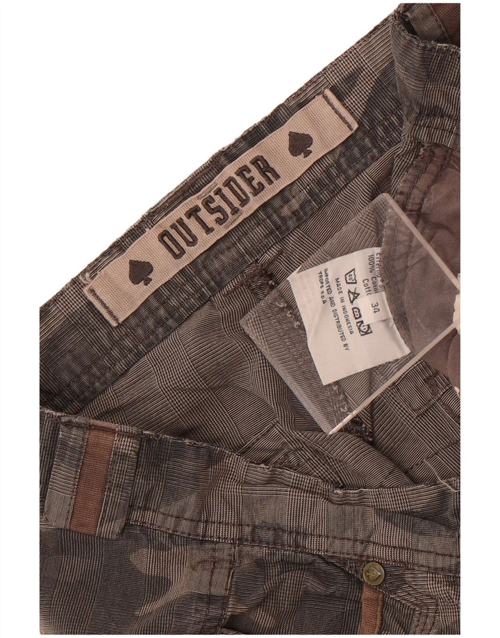 Pantalones cortos cargo para hombre Outsider W34 Algodón de camuflaje gris grande