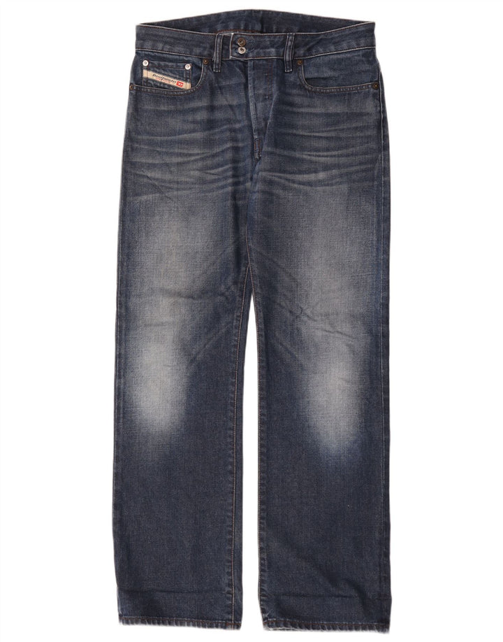 Diesel Hombre Vaqueros Rectos W31 L32 Algodón Azul