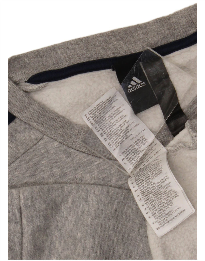 Adidas Hombre Sudadera Jumper Gris Medio Algodón