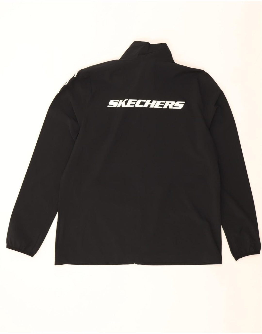 Skechers Chaqueta superior de chándal con gráfico para hombre Poliéster negro grande