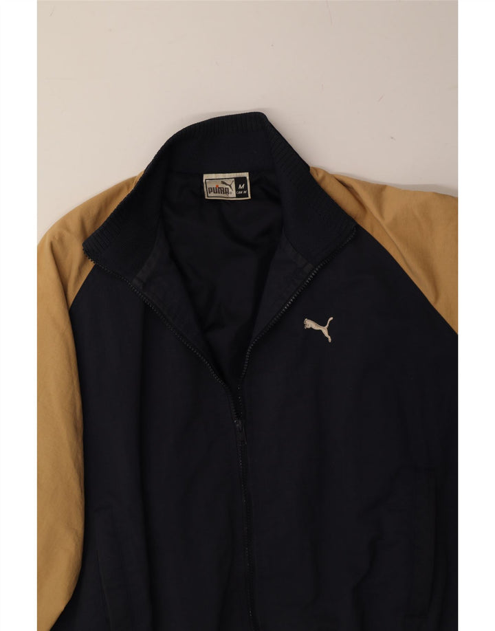 PUMA Chaqueta de chándal para hombre con bloques de color azul marino mediano