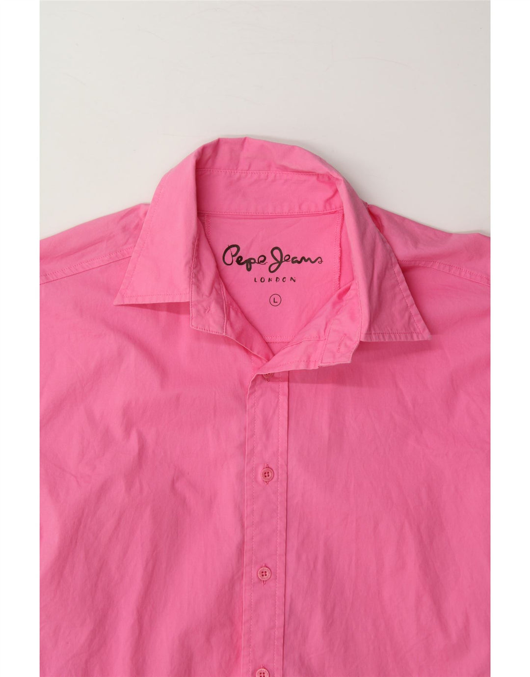 PEPE JEANS Mens Short Sleeve Shirt Large Pink Cotton Vintage PEPE Jeans and Second-Hand PEPE Jeans from Messina Hembry 