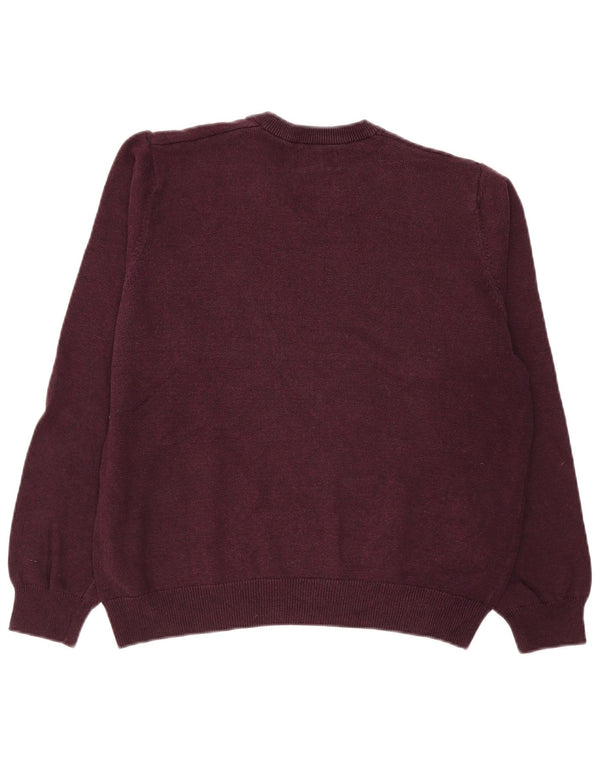 Marks & Spencer Suéter con Cuello en V para Mujer UK 44 Medium Borgoña