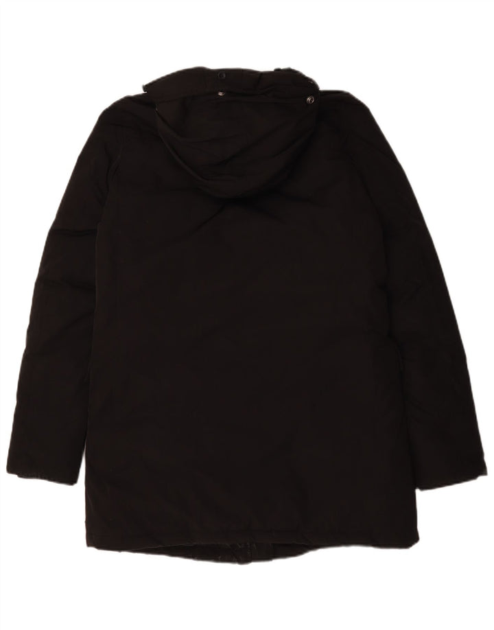 Maison Scotch Abrigo acolchado con capucha para mujer UK 44 Mediano Negro Poliéster