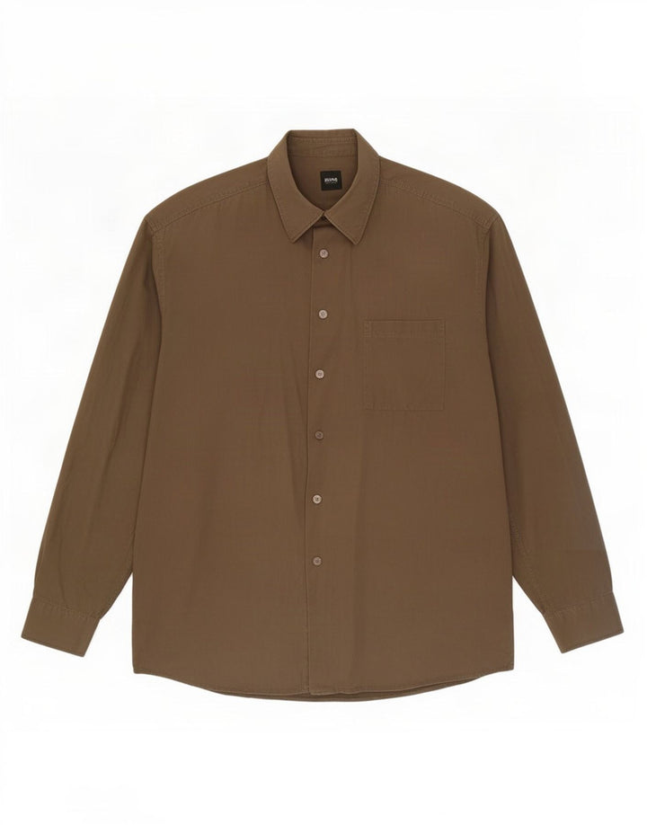Camisa Hugo Boss Hombre XL Algodón Caqui
