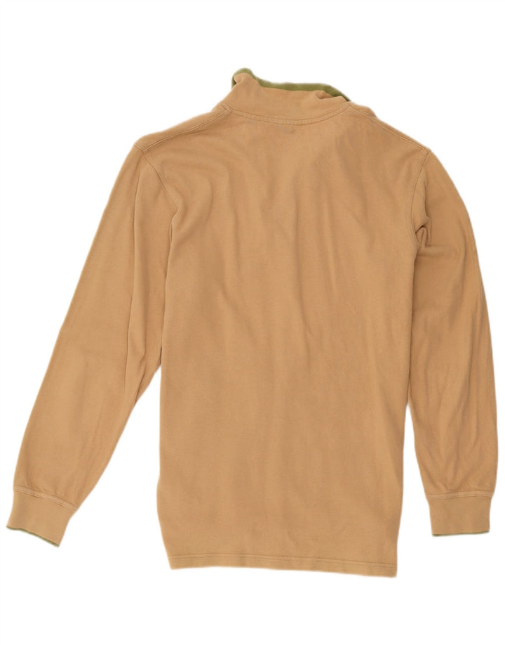 Timberland Hombre Zip Neck Sudadera Jumper Pequeño Algodón Beige