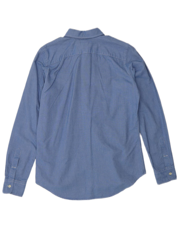 Ralph Lauren Camisa Slim Fit para Mujer US 6 Algodón Azul Medio