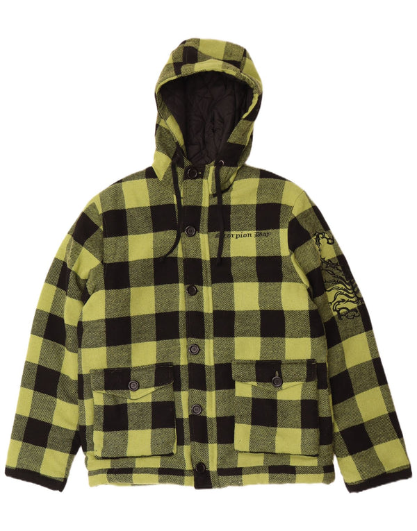 Scorpion Bay Chaqueta cortavientos gráfica para hombre UK 40 Large Green Gingham