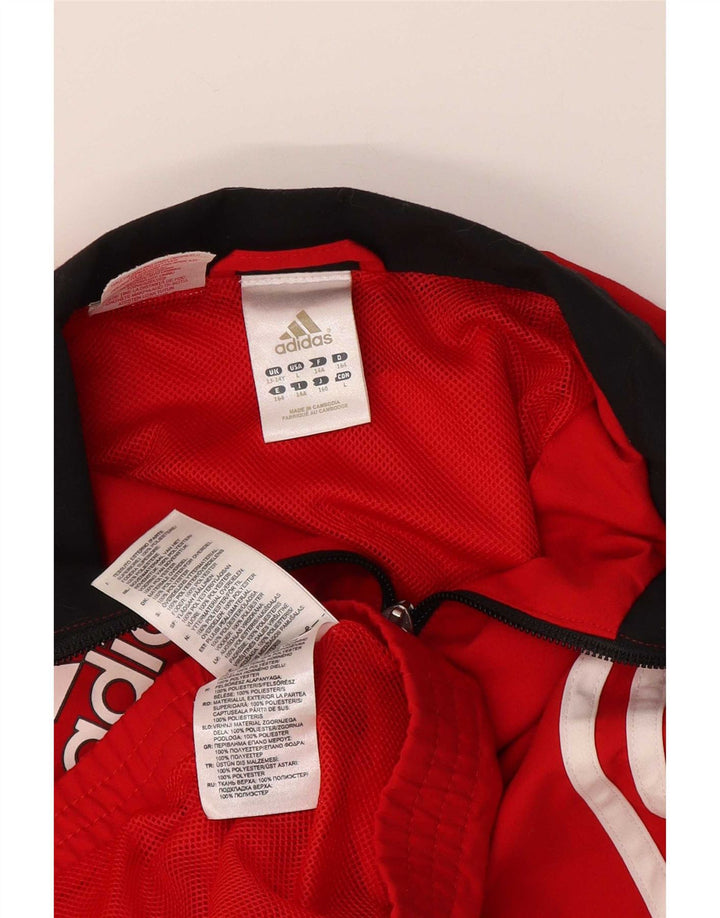 Adidas Boys Graphic Chándal Top Chaqueta 13-14 Años Rojo Poliéster