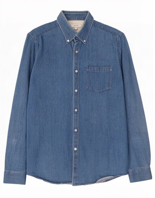Reiss Hombre Camisa Vaquera Slim Fit Algodón Azul Pequeño