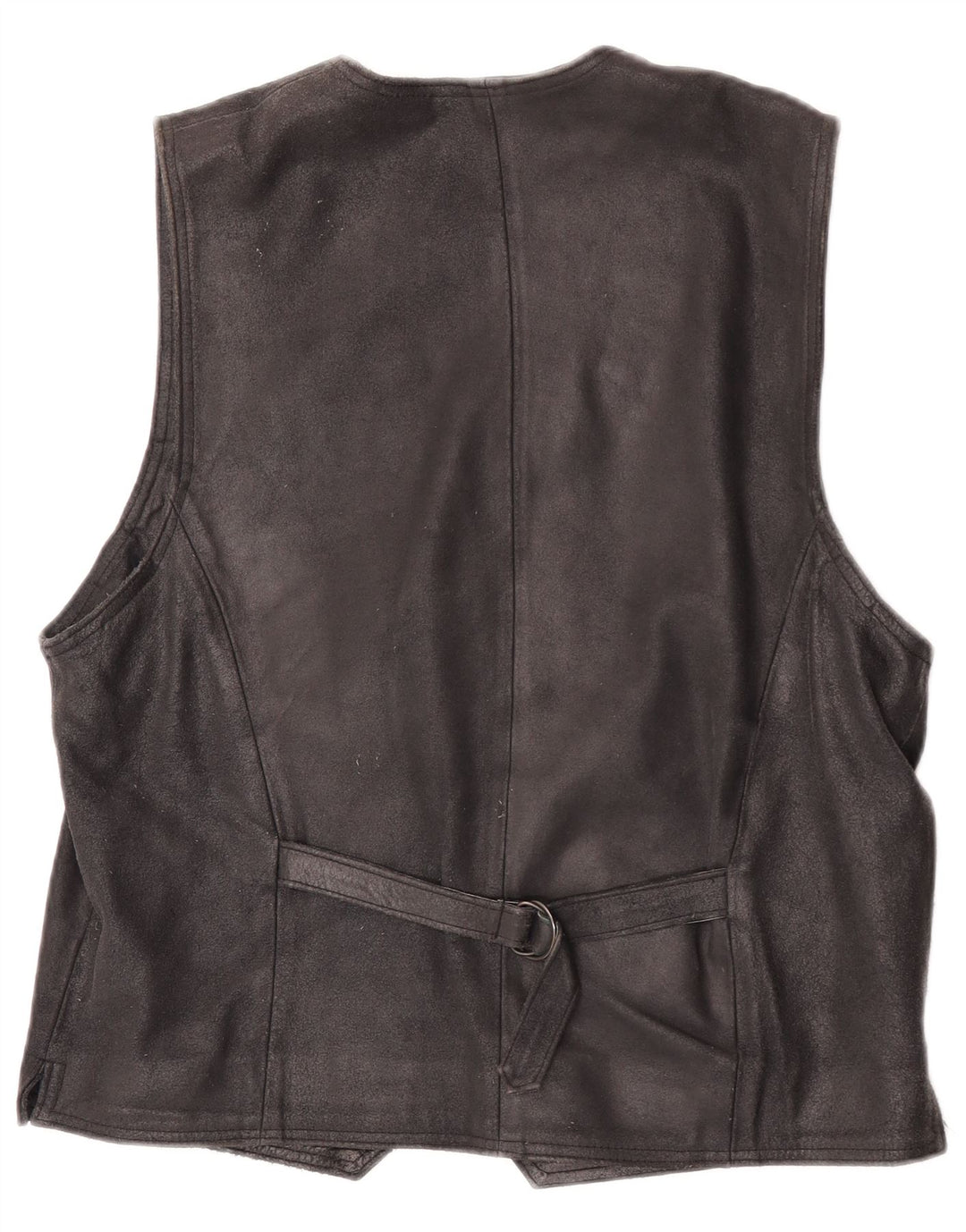 Chaleco de ante vintage para hombre IT 48 cuero negro medio