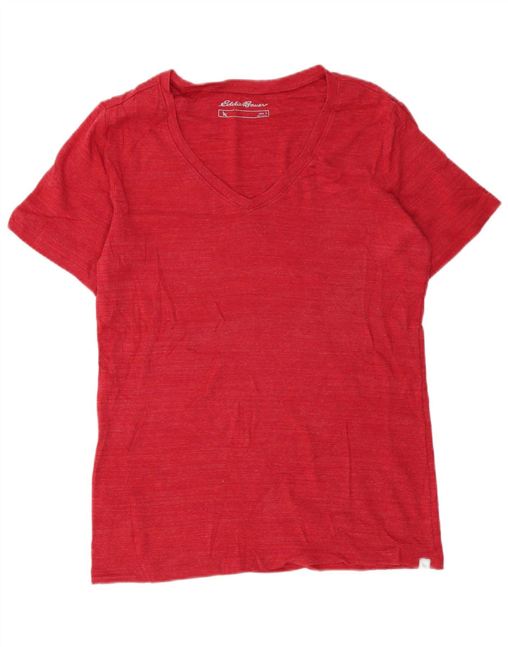 Eddie Bauer Camiseta para mujer Top UK 44 Grande Algodón rojo
