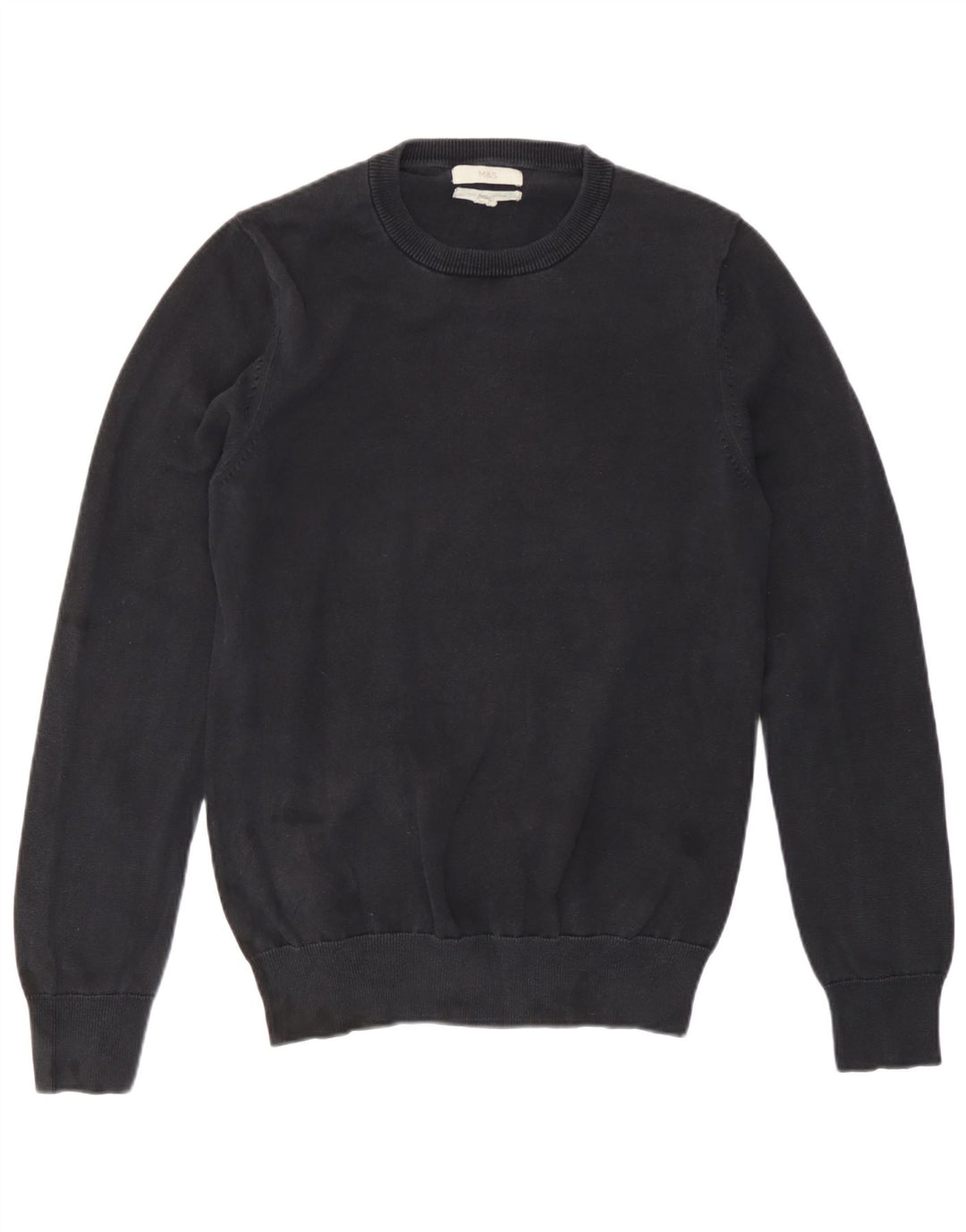 Marks & Spencer - Jersey de cuello redondo para hombre, talla pequeña, algodón azul marino