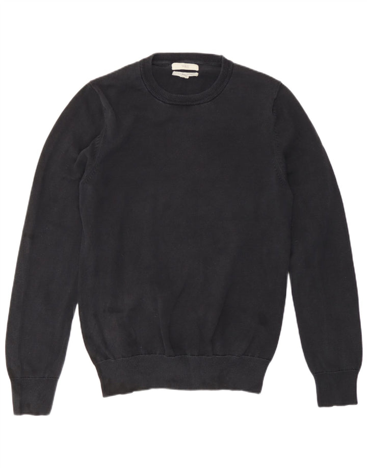 Marks & Spencer - Jersey de cuello redondo para hombre, talla pequeña, algodón azul marino