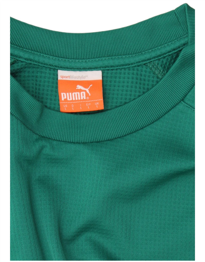 PUMA Sudadera tipo jersey para hombre, tamaño grande, color verde, poliéster
