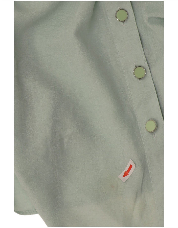 Marks & Spencer Camisa de manga corta para mujer UK 20 2XL Verde Poliéster