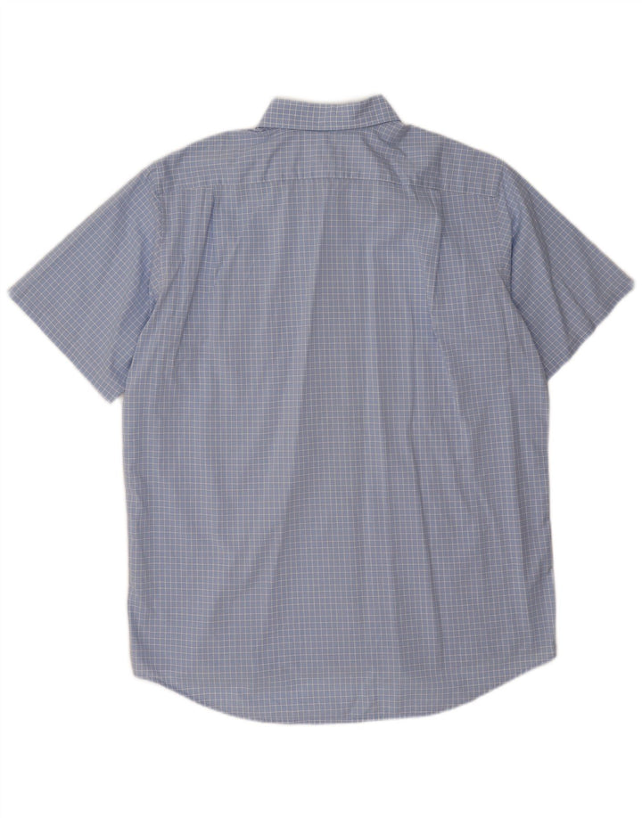 Camisa Lacoste Hombre Manga Corta Talla 43 XL Cuadros Azul