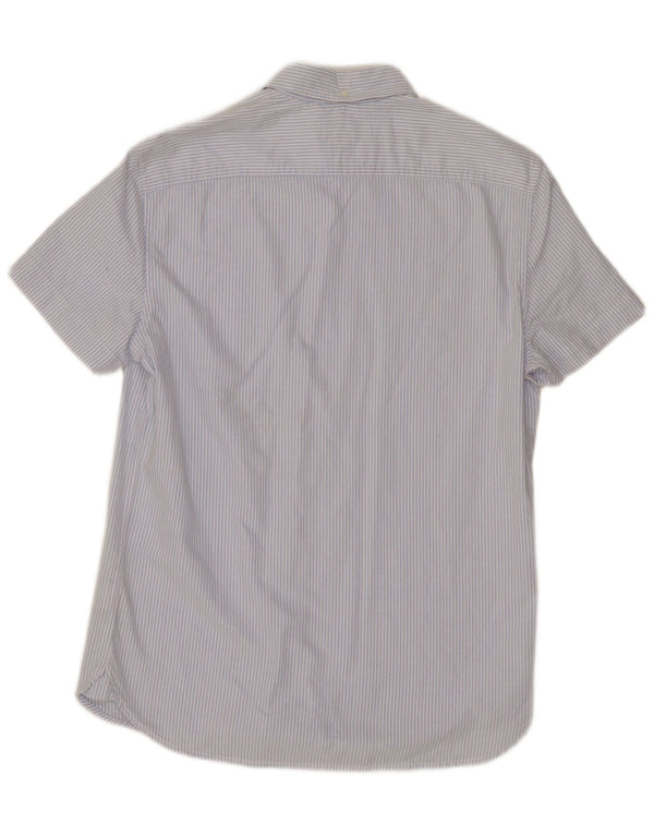 JACK WILLS Camisa ajustada de manga corta para hombre XS Algodón a rayas azules