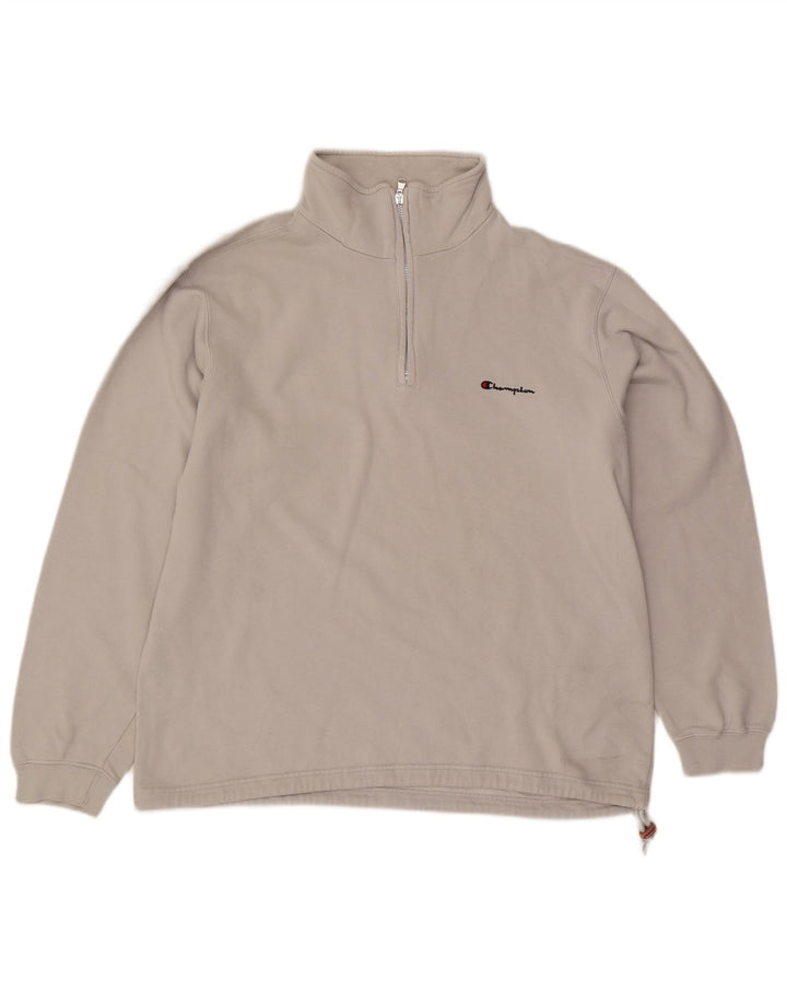 Champion Sudadera Con Cremallera Y Cuello Para Hombre Jumper XL Gris Algodón