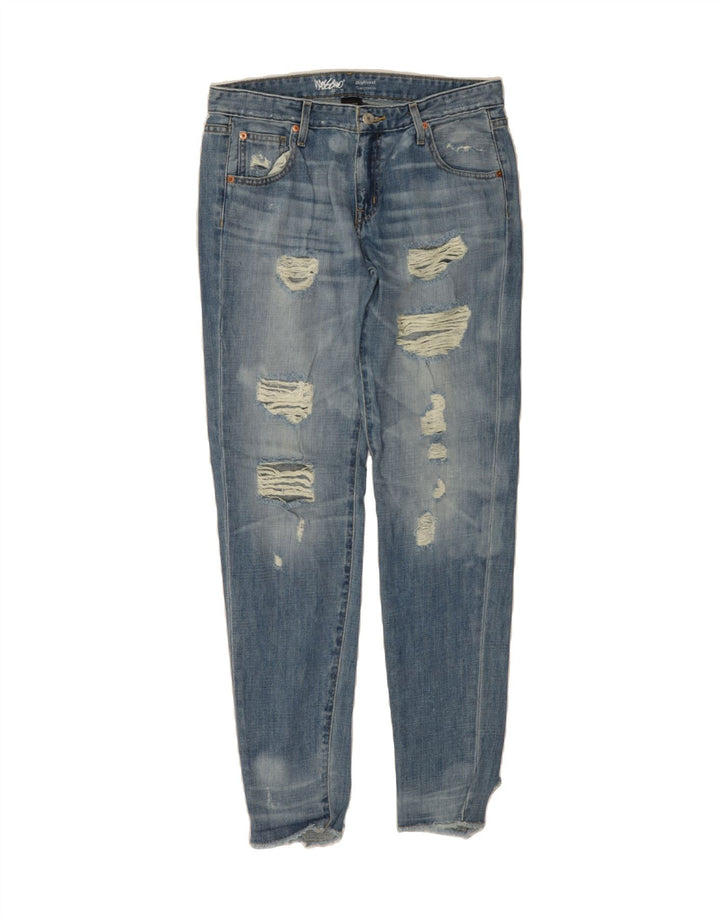 MOSSIMO Womens Boyfriend Distressed Slim Jeans US 6 Medium W28 L32 Blue Vintage Mossimo and Second-Hand Mossimo from Messina Hembry 