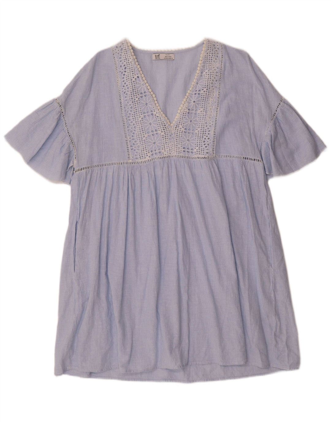 ZARA Vestido recto para mujer UK 44 Azul medio Rayas diplomáticas
