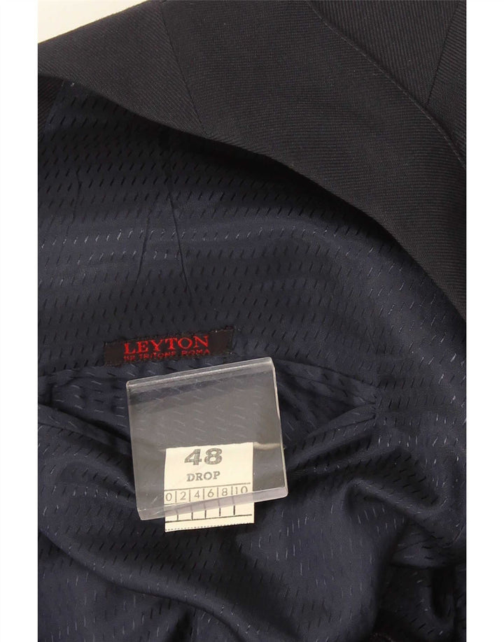 Vintage hombres chaqueta blazer de doble pecho IT 48 azul marino medio