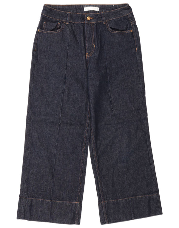 Zara Jeans Sueltos Mujer EU 40 Medium W30 L27 Azul Marino Algodón