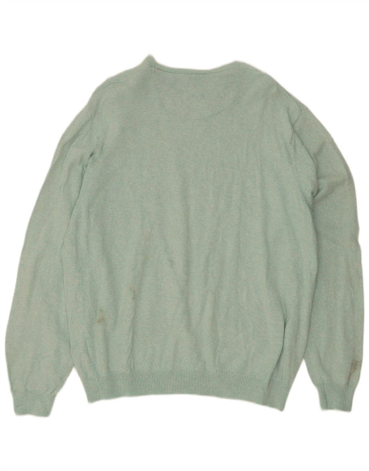 Marks & Spencer Suéter tipo jersey con cuello redondo y ajuste regular para hombre XL Azul