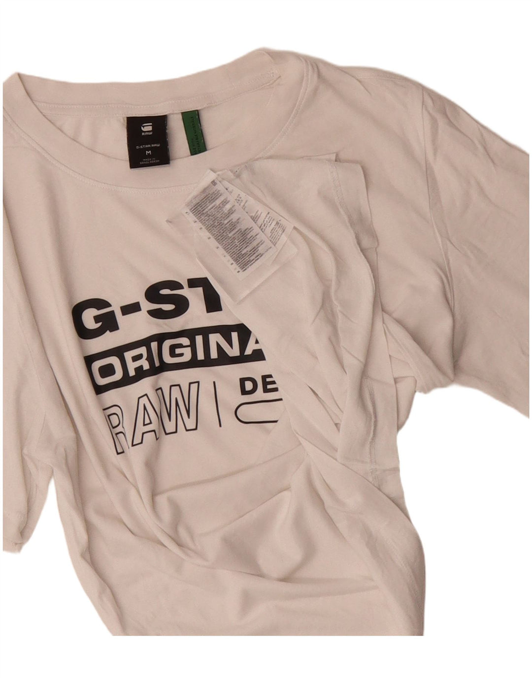 G-STAR Mens Graphic T-Shirt Top Medium White Cotton