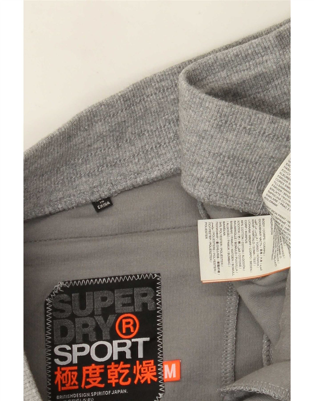 Superdry Hombre Pantalones De Chándal Gráfico Joggers Gris Medio Color Block