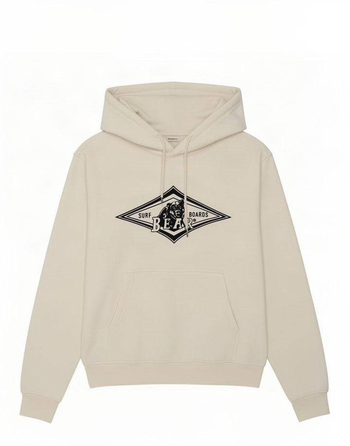Jersey con capucha y estampado gráfico de oso para hombre Algodón blanco mediano