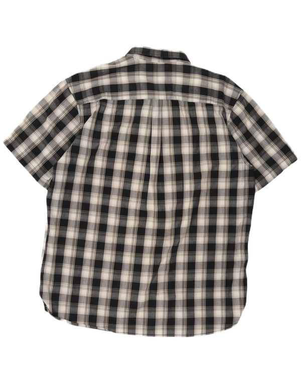 Quiksilver Camisa de Manga Corta Regular Fit para Hombre XL Algodón a Cuadros Gris
