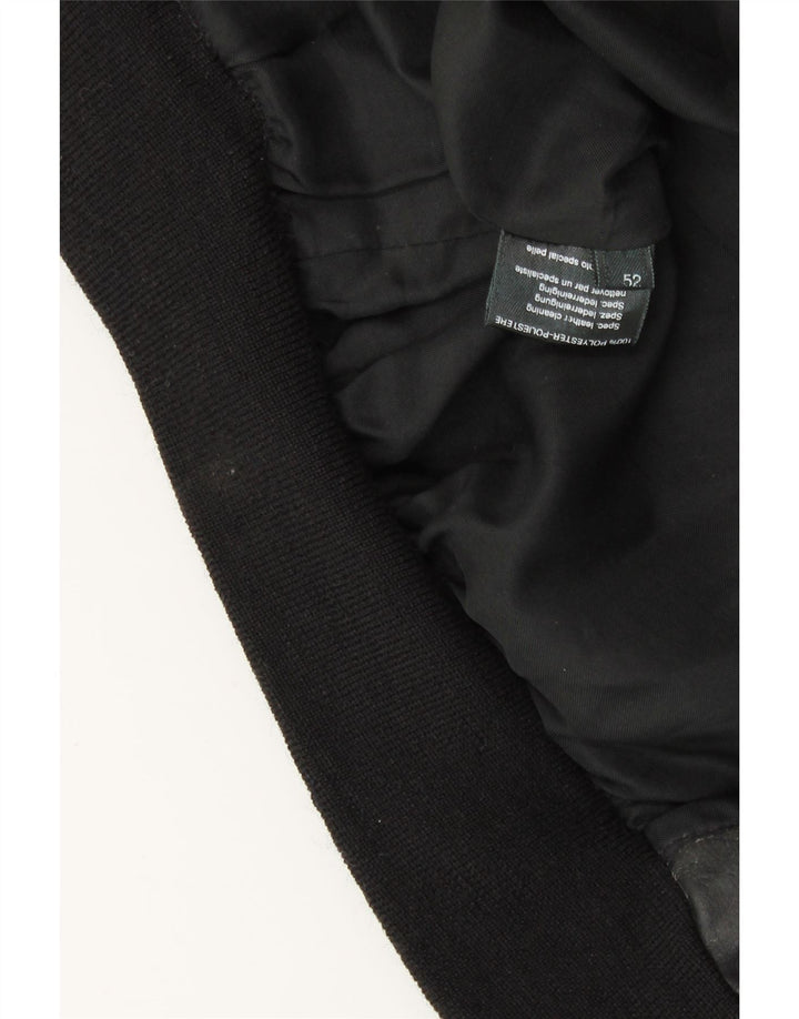 VINTAGE Chaqueta de cuero militar para hombre IT 52 XL Cuero negro