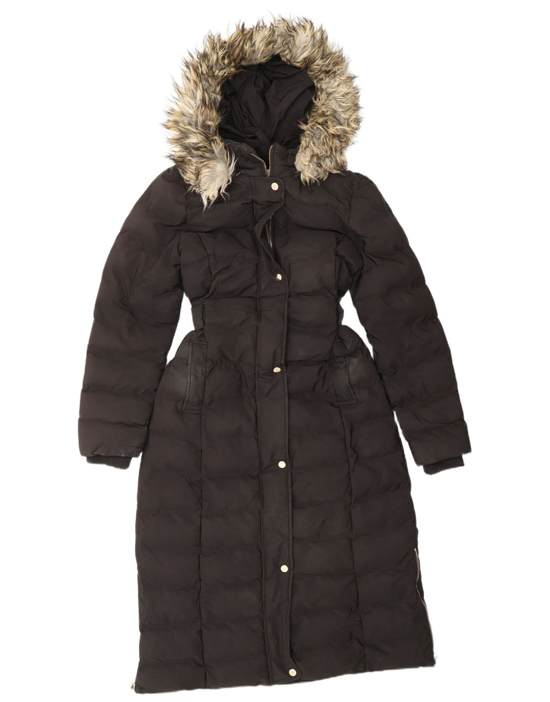 OASIS Abrigo acolchado con capucha para mujer UK 40 Mediano Poliéster negro