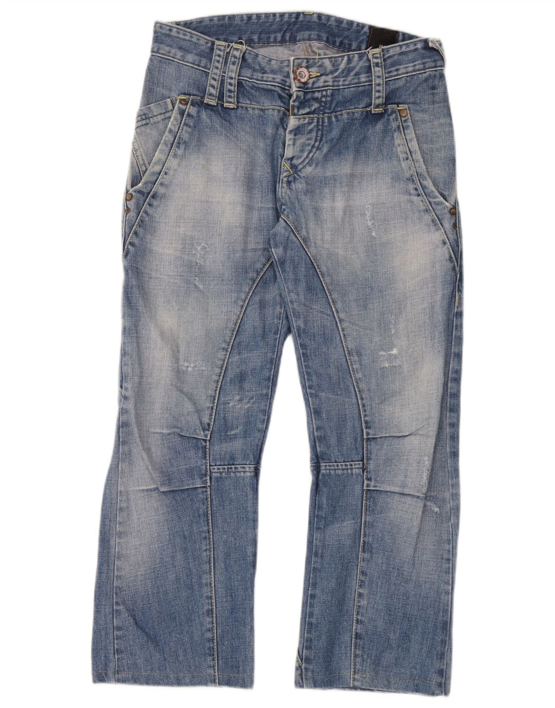 Jack & Jones Vaqueros recortados desgastados estilo cargo para hombre W30 L25 Azul