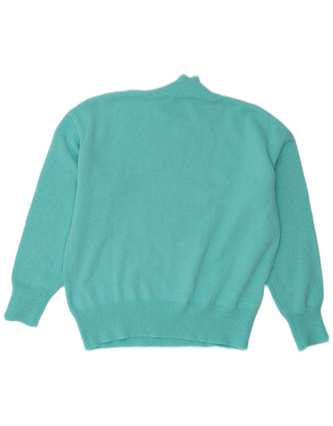 Vintage mujeres de gran tamaño tortuga cuello jersey suéter Reino Unido 14 turquesa medio