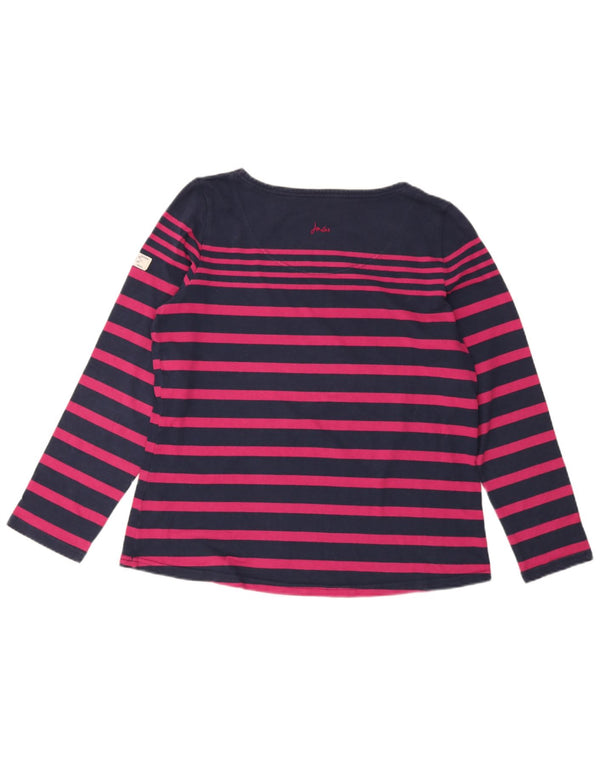 Joules Top Mujer Manga Larga UK 46 Grande Algodón A Rayas Azul Marino