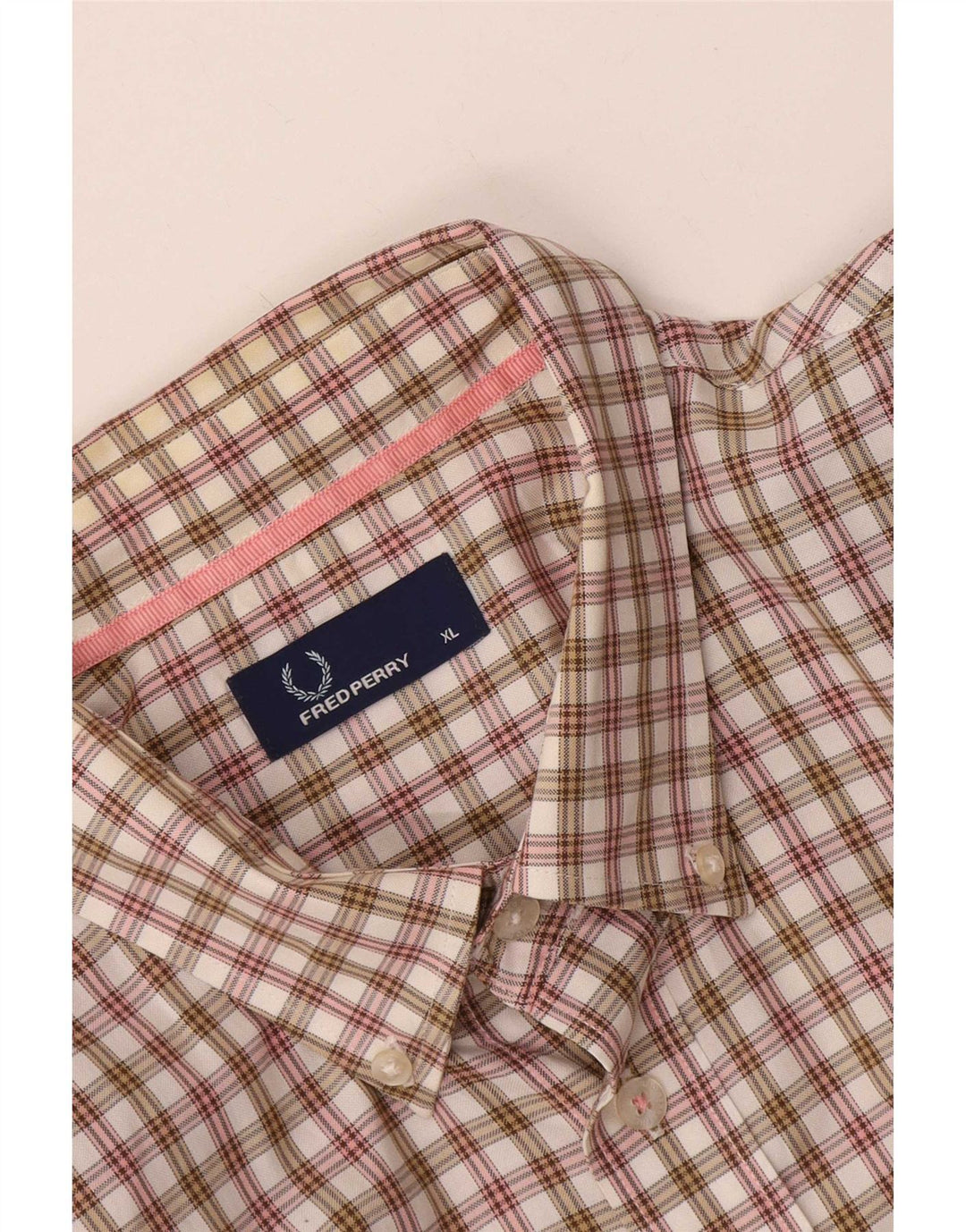 Fred Perry Camisa De Manga Corta Hombre XL Cuadros Multicolor
