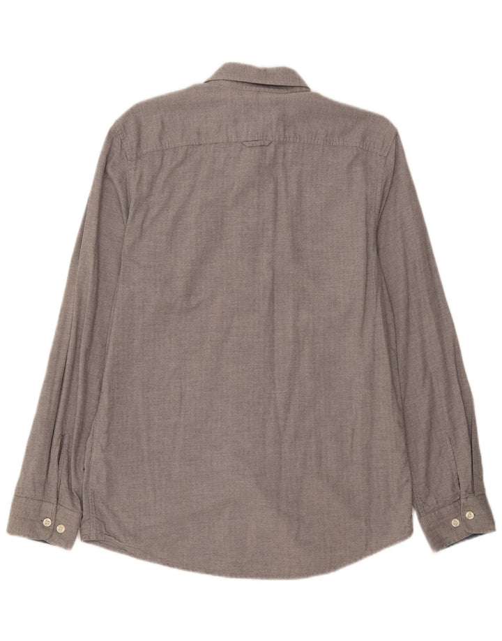JACK WILLS Mens Shirt Medium Grey Chevron Cotton