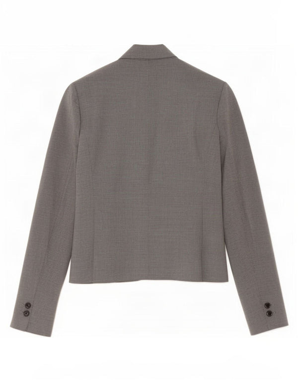 Zara Mujer Chaqueta Blazer De 1 Botón EU 38 Poliéster De Pata De Gallo Gris Pequeño