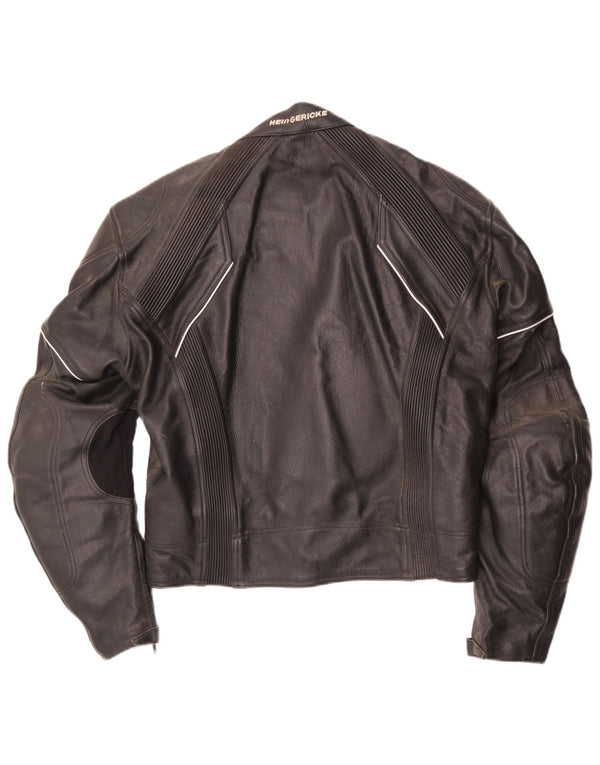 Hein Gericke Chaqueta de cuero estilo motorista para hombre UK 34 XS Cuero negro