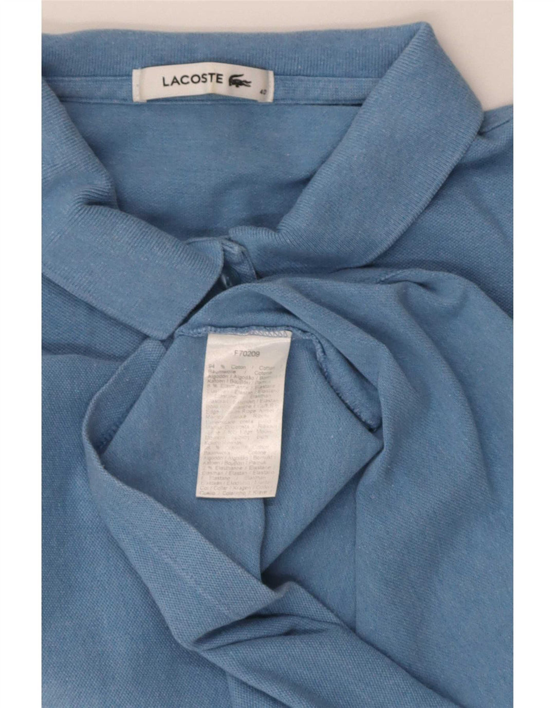 Polo Lacoste Mujer Manga Corta Regular Fit Talla 40 Azul Medio