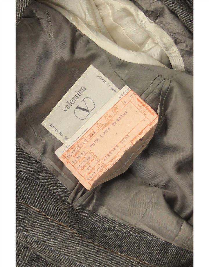Chaqueta tipo blazer de 2 botones para hombre Valentino IT 48 Lana virgen a rayas gris medio